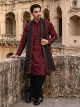 Embroidered & Sequin Kurta Pyjama With Dupatta
