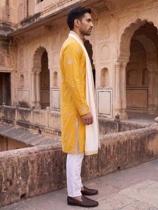 Embroidered & Sequin Kurta Pyjama With Dupatta