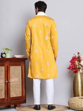 Embroidered & Sequin Kurta With Dupatta