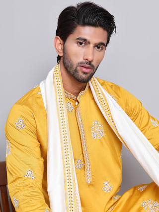 Embroidered & Sequin Kurta Pyjama With Dupatta