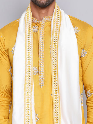 Embroidered & Sequin Kurta Pyjama With Dupatta