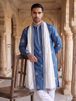 Embroidered & Sequin Kurta Pyjama With Dupatta