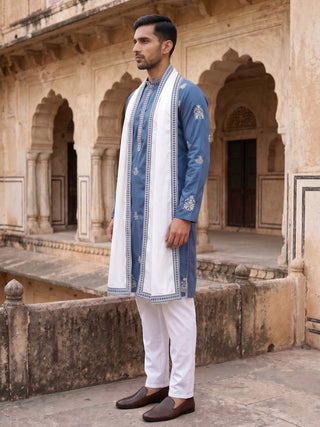 Embroidered & Sequin Kurta Pyjama With Dupatta