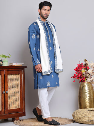 Embroidered & Sequin Kurta Pyjama With Dupatta