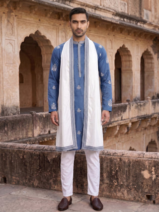 Embroidered & Sequin Kurta Pyjama With Dupatta
