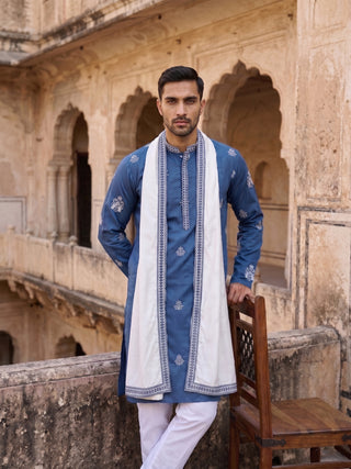 Embroidered & Sequin Kurta Pyjama With Dupatta
