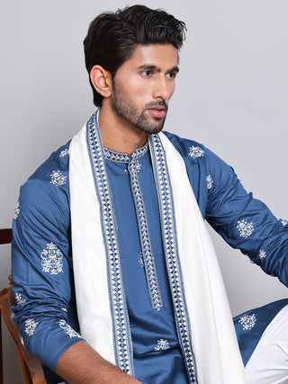 Embroidered & Sequin Kurta Pyjama With Dupatta