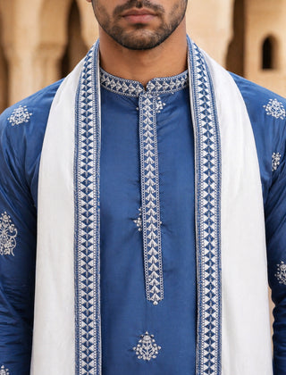 Embroidered & Sequin Kurta Pyjama With Dupatta
