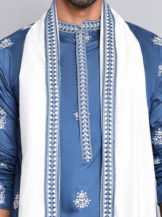 Black Embroidered Kurta with Dupatta Set