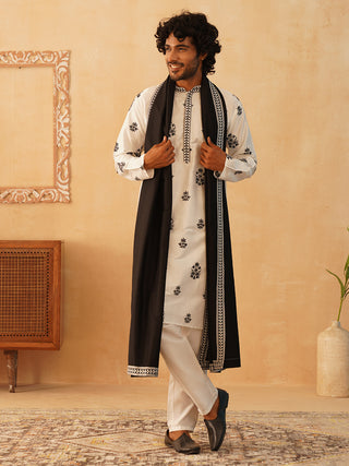 Embroidered & Sequin Kurta Pyjama With Dupatta