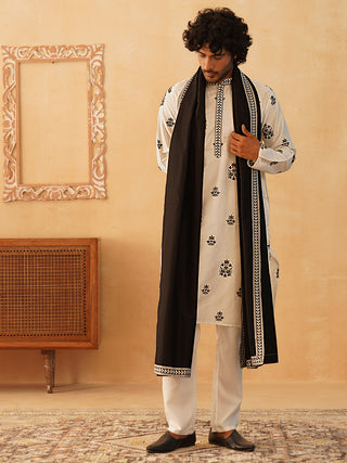 Embroidered & Sequin Kurta With Dupatta