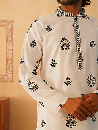 Embroidered & Sequin Kurta With Dupatta