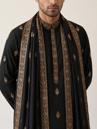 Silk Blend Embroidered Kurta Pyjama Set