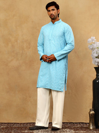Men’s Cotton Chikankari Sequins Kurta Set