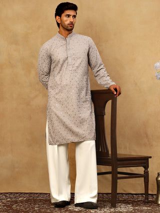 Men’s Cotton Chikankari Sequins Kurta Set