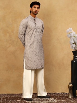 Men’s Cotton Chikankari Sequins Kurta Set