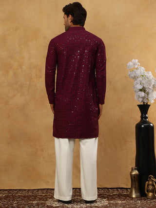 Men’s Cotton Chikankari Sequins Kurta Set
