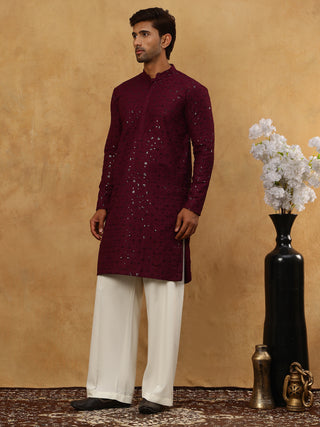 Men’s Cotton Chikankari Sequins Kurta Set