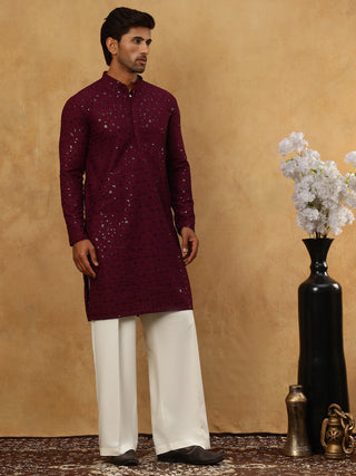 Men’s Cotton Chikankari Sequins Kurta Set