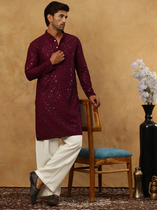 Men’s Cotton Chikankari Sequins Kurta Set