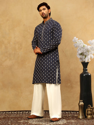 Viscose Rayon Embroidered Sequin Kurta Pyjama