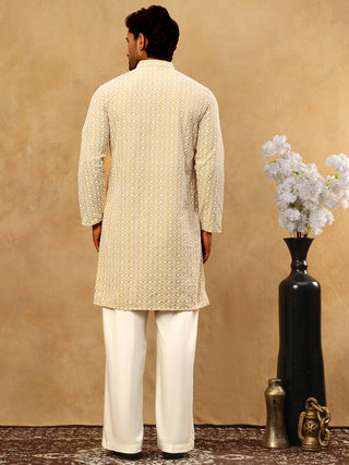 Men’s Chikankari Cotton Kurta Pyjama Set