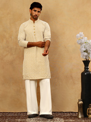 Men’s Chikankari Cotton Kurta Pyjama Set