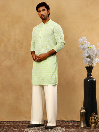 Men’s Chikankari Cotton Kurta Pyjama Set