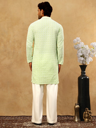 Men’s Chikankari Cotton Kurta Pyjama Set
