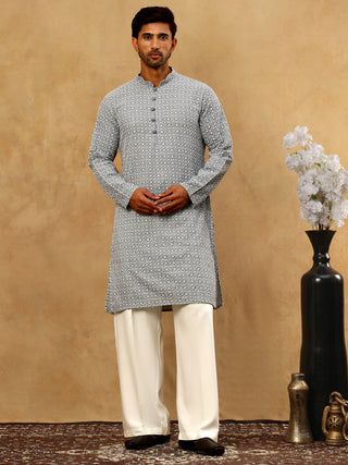 Men’s Chikankari Cotton Kurta Pyjama Set
