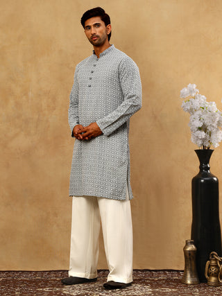 Men’s Chikankari Cotton Kurta Pyjama Set
