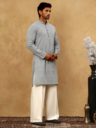 Men’s Chikankari Cotton Kurta Pyjama Set