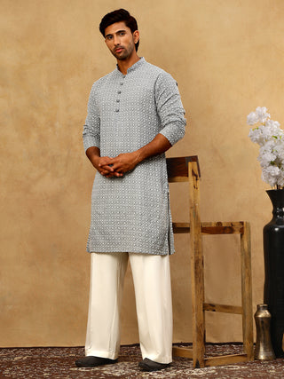 Men’s Chikankari Cotton Kurta Pyjama Set