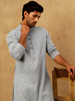 Men’s Chikankari Cotton Kurta Pyjama Set