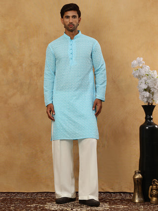 Men’s Chikankari Cotton Kurta Pyjama Set