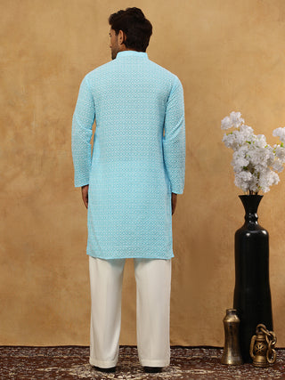 Men’s Chikankari Cotton Kurta Pyjama Set
