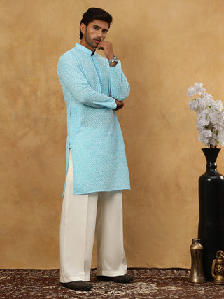 Men’s Chikankari Cotton Kurta Pyjama Set