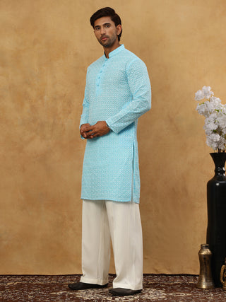 Men’s Chikankari Cotton Kurta Pyjama Set