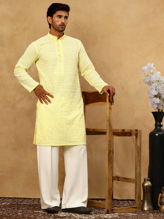 Men’s Chikankari Cotton Kurta Pyjama Set