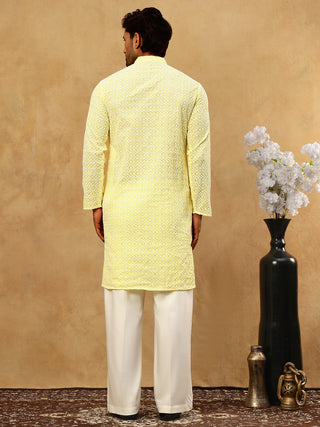 Men’s Chikankari Cotton Kurta Pyjama Set