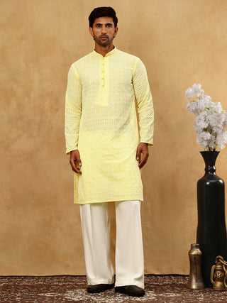 Men’s Chikankari Cotton Kurta Pyjama Set