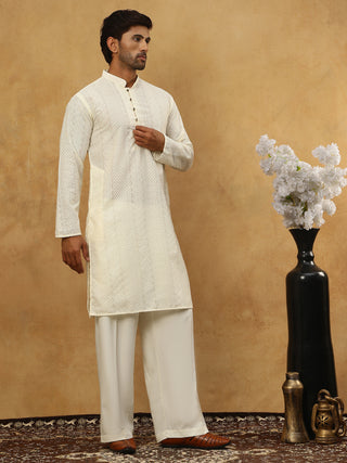Chikankari Embroidered Kurta Pyjama Set