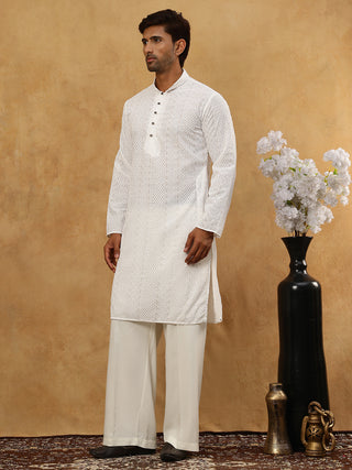 Chikankari Embroidered Kurta Pyjama Set