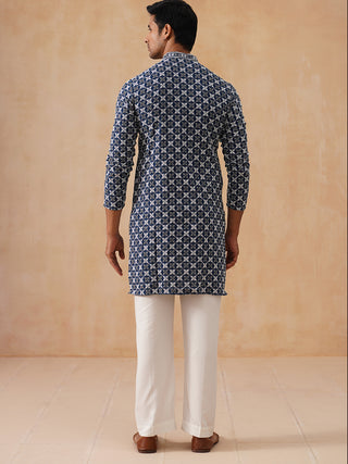 Embroidered Kurta Pyjama for Men
