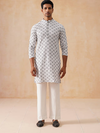 Embroidered Kurta Pyjama for Men