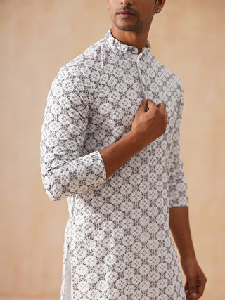 Embroidered Kurta Pyjama for Men