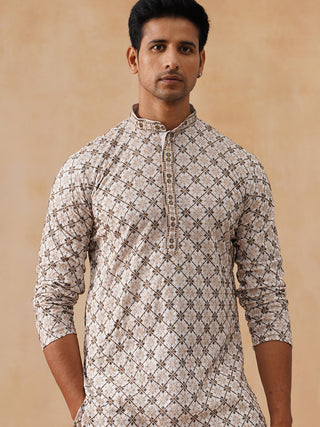 Embroidered Kurta Pyjama Set For Men