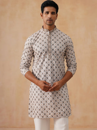 Embroidered Kurta Pyjama Set For Men