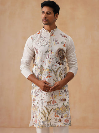 Floral Embroidered and Sequins Kurta
