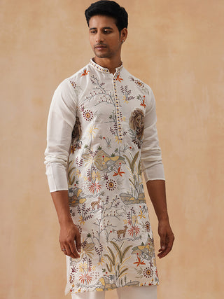 Floral Embroidered and Sequins Kurta